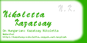 nikoletta kazatsay business card